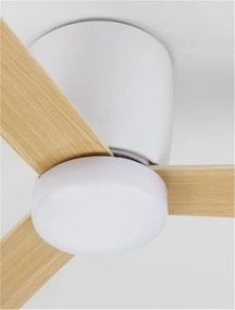 Ventilator de tavan cu telecomanda design modern DELL alb/lemn