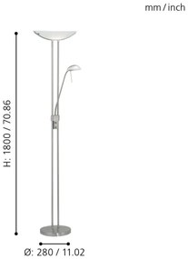 Lampadar dimabil EGLO 85971 BAYA 1xR7s/230W+1xG9/33W crom mat