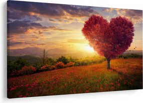 Tablou cu copaci în forma de inimă (90x60 cm)