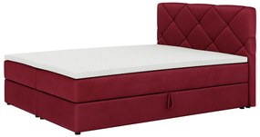 Pat matrimonial Boxspring 180x200 cm Karum (bordo) (cu somieră și saltea). 1007791
