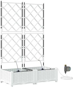 vidaXL Vază pentru Grădină 2 pcs Alb Oțel