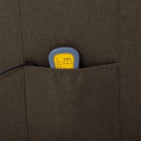 Fotoliu de masaj rabatabil electric, maro, material textil 1, Maro