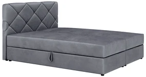 Pat matrimonial Boxspring 140x200 cm Karum (cu saltea și somieră) (gri închis). 1007774