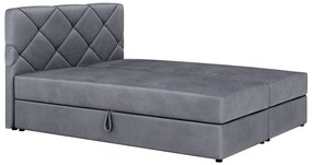 Pat matrimonial Boxspring 180x200 cm Karum Comfort (Gri închis) (cu somieră și saltea). 1056045