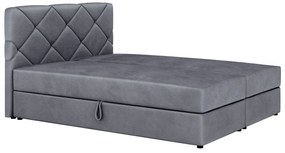 Pat matrimonial Boxspring 180x200 cm Karum (cu saltea și somieră) (gri închis). 1007794