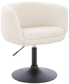 HR333N Scaun Boucle Crem cu Bază Neagră