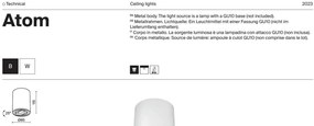 Corp aplicat cu 2 spoturi directionabile design tehnic Atom alb