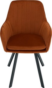 Scaun de design, ţesătură Velvet teracot, AURIL