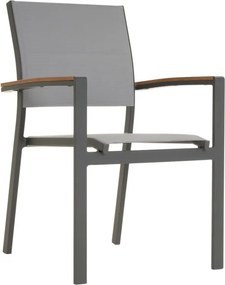 Set de scaune de grădină metalice stivuibile, antracit, 2 bu