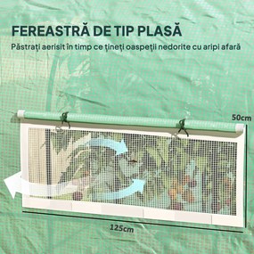Outsunny Seră Tip Tunel 300 x 300cm Walk-In - Verde | Aosom Romania