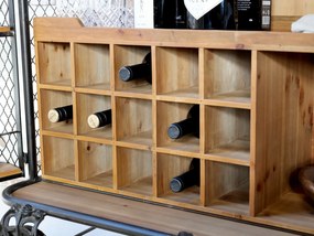 Etajera - Bar stil industrial, din lemn reciclat, cu spatii de depozitare