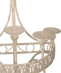 Sfesnic 10 lumanari, bej, din metal, aspect vintage,44x19x143 cm