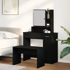 vidaXL Set de Dressing Stejar negru 86.5 x 35 x 136 cm Lemn compozit