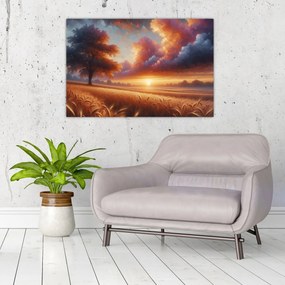 Tablou – Apus de soare pe câmp (90x60 cm)