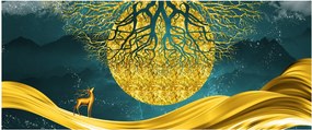 Tablou - Abstract, peisaj auriu (120x50 cm)