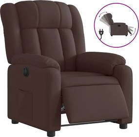 vidaXL Fotoliu rabatabil electric, maro închis, material textil