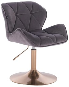 HR111N Scaun Grafit Catifea cu Bază Aurie