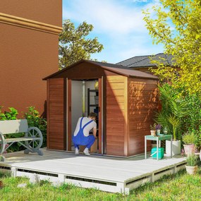 Outsunny Magazie de Grădină din Oțel cu Uși Glisante Duble 236x196x208 cm | Aosom Romania