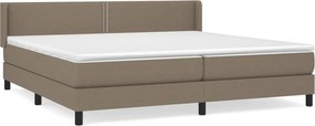 vidaXL Pat box spring cu saltea, gri taupe, 200x200 cm, textil