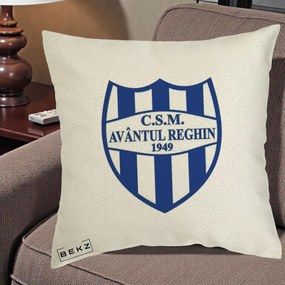 Perna Personalizata CSM Avantul Reghin 1949, 40x40 cm, Ecru, Husa Detasabila, Perna Inclusa, BEKZ®