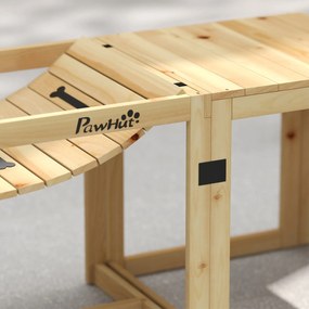 PawHut Set de agilitate pentru câini, construcție de antrenament pentru câini cu pod, scară, platformă din lemn de brad, pentru câini mari până la 40 kg | Aosom Romania