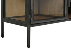 Comoda TV, neagra, din lemn si metal, Ferra