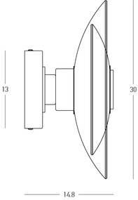Aplica de perete LED, Ambientala, Sticla Fumurie, 10W, ZB-25144