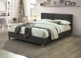 Pat tapiţat SIERRA VELVET 120 x 200 cm culoare gri/stejar