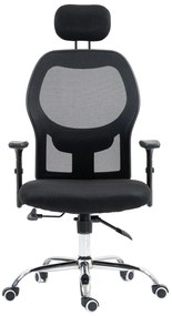 Scaun ergonomic, sezut, spatar, tetiera Mesh, Negru