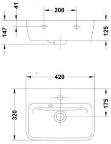 Lavoar suspendat alb 42 cm Gala Emma 420x320 mm