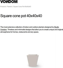 Ghiveci plante, flori design decorativ modern pentru amenajari interioare si exterioare, SQUARE CONE POT 41140R Vondom