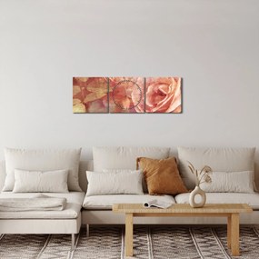 Tablou cu trandafir (cu ceas) (90x30 cm)