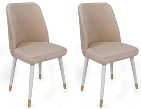 Set de scaune de sufragerie Hugo Cream and White,4 buc.