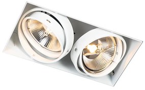 Spot integrat alb GU10 AR111 fara rama 2 lumini - Oneon