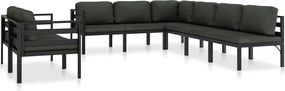 vidaXL Set mobilier de grădină cu perne, 8 piese, antracit, aluminiu