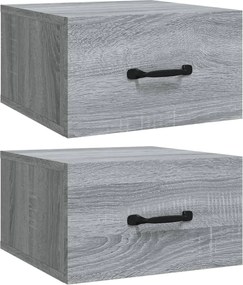 vidaXL Noptiere de perete, 2 buc., sonoma gri, 35x35x20 cm