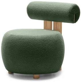 Fotoliu design verde inchis HANNA, stejar
