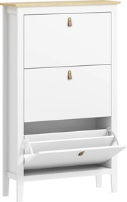 HOMCOM Pantofar Slim cu 3 sertare, pentru 21 perechi de încălțăminte, mărimea EU44 și rafturi reglabile, 80x24x131 cm, alb | Aosom Romania