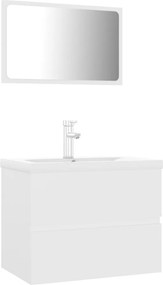 vidaXL Set mobilier de baie, alb, lemn prelucrat