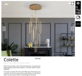 Lustra LED suspendata design ultra-modern Colette 9L auriu roze
