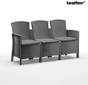 Canapea de grădină Lima cu 3 locuri, grafit