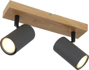 Aplica de perete / tavan cu 2 spoturi directionabile design modern ROBBY gri grafit