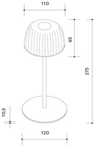 Lampă LED reîncărcabilă dimabilă de masă de exterior VIVIEN LED/3W/5V 2700K IP54 negru