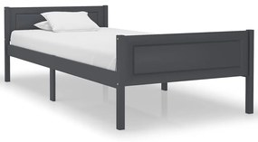 322124 vidaXL Cadru de pat, gri, 90x200 cm, lemn masiv de pin