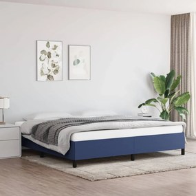 347096 vidaXL Cadru de pat, albastru, 200x200 cm, material textil