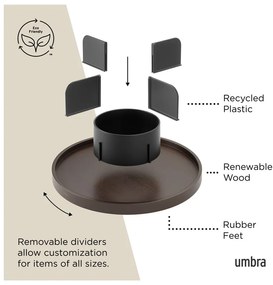 Organizator de baie negru pentru cosmetice/rotativ din lemn Bellwood – Umbra