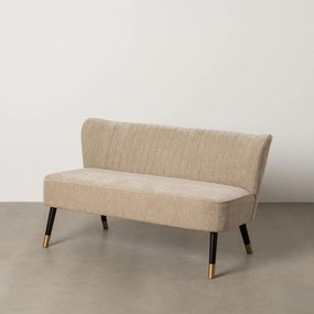 Canapea bej cu tapițerie din chenille 134 cm Glam – Ixia