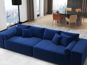Canapea extensibilă dumonde cu ladă de depozitare si sezut confortabil din spuma high-density, Marbela Royal Blue XXL 295x100 cm