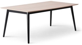 Masă de dining neagră/în culoare naturală extensibilă cu blat cu aspect de lemn de stejar 100x210 cm Meza – Hammel Furniture