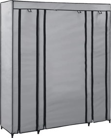 vidaXL Șifonier cu bare și compartimente, gri, 150x45x176 cm, textil